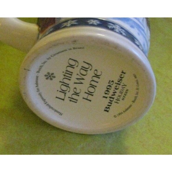 Budweiser Holiday Clydesdale's 1995 Beer Stein - Picture 5 of 9